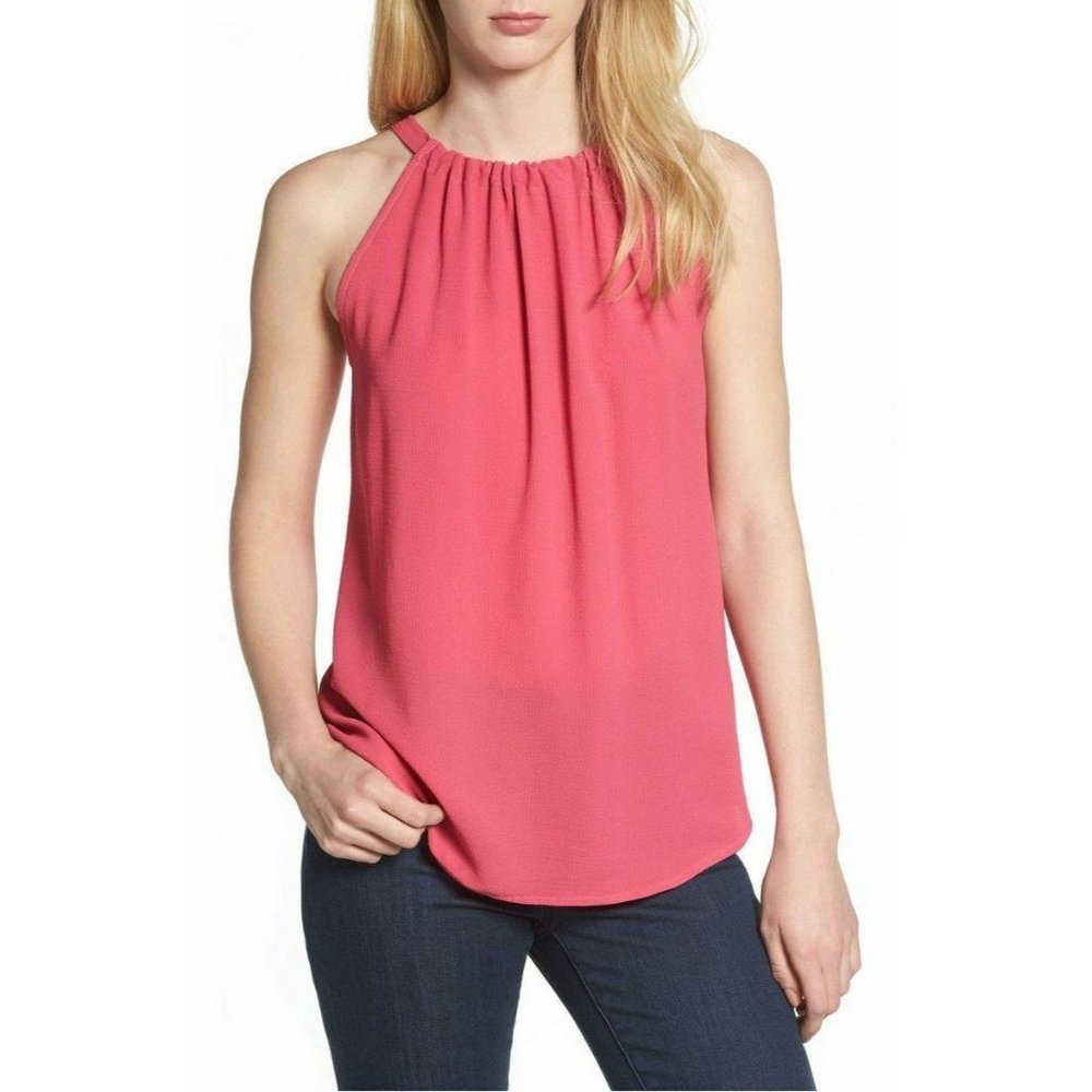 Gibson Women Halter Top Chiffon Sleeveless Blouse